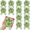 Yokodaza 12Pcs Sage Green Pull Bows for Gift Wrapping -