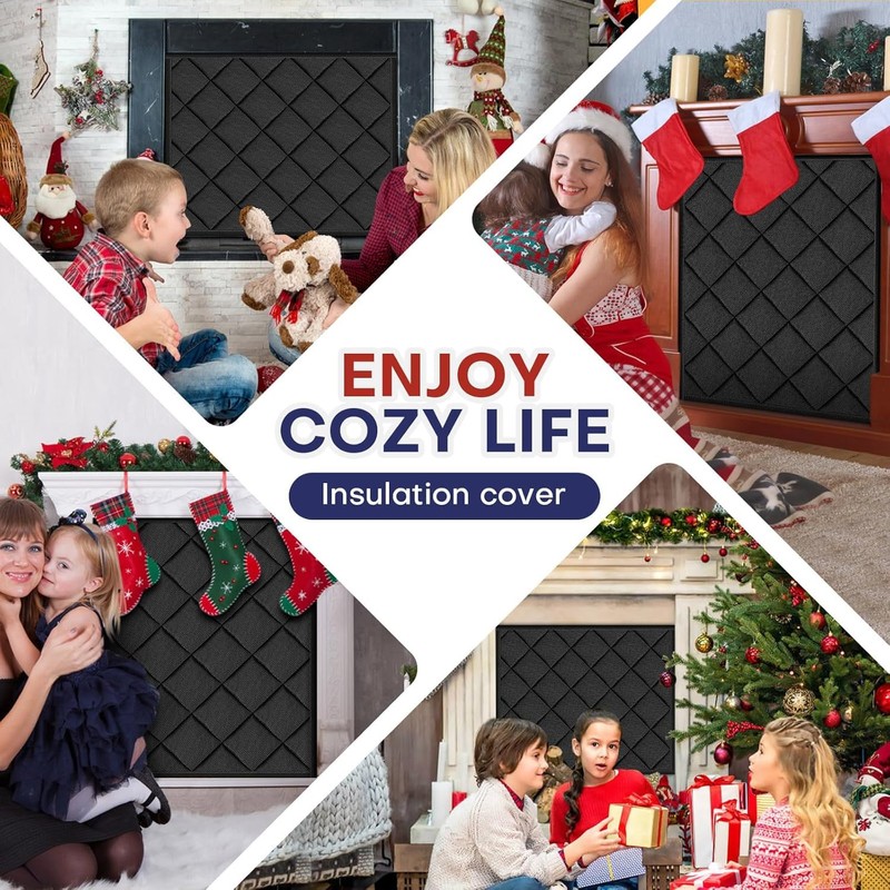Magnetic Fireplace Cover for Energy Saving, Magnetic Fireplace Blanket for