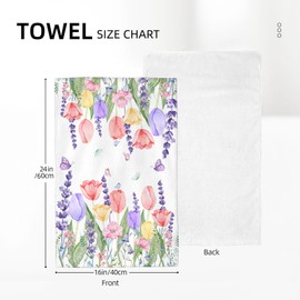 OFIRD Spring Floral Dish Towels 16x24 inches Pack of 2,Pink Blue Tulip Flower Kitchen Towels,Summer Holiday Bathroom Home Decor Colorful Flower Hand Towels for Farmhouse Home Decoration