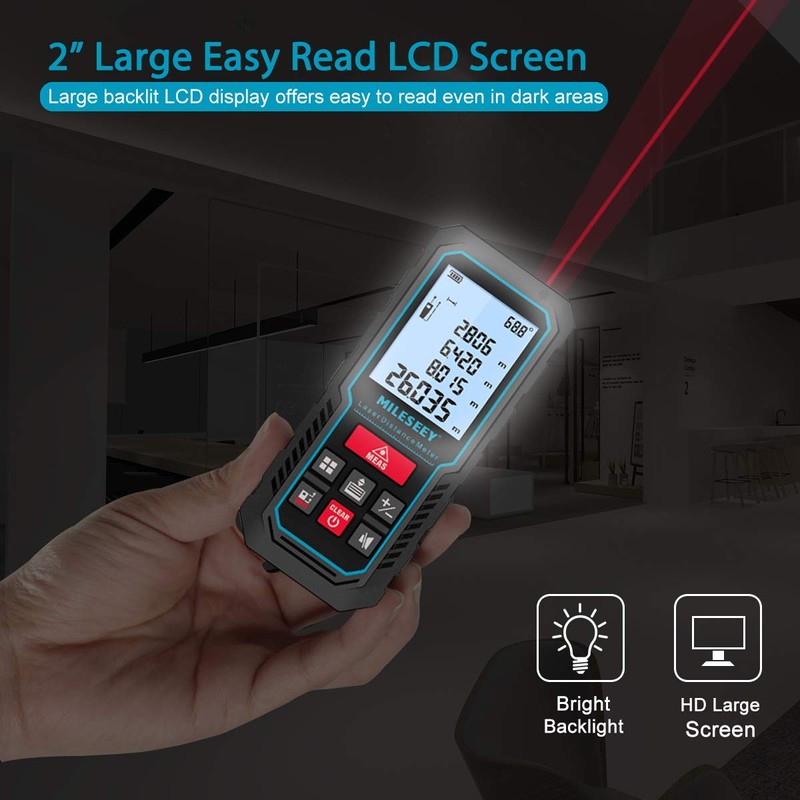 MiLESEEY Laser Measure, 229ft 70 M/in/Ft Digital Distance Meter, Laser