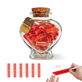 YeaHapiday Capsule Letters Message in A Bottle kit, Message Pills Love Letter Notes for Boyfriend Girlfriend Wife Friend Birthday Christmas Anniversary Valentines Day Gifts (red,50pcs)
