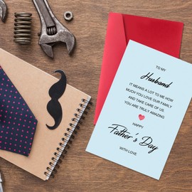 MOROLURU Funny Fathers Day Card Gifts for Husband, Sweet Fathers Day Card from Wife, Happy Father's Day Cards to My Baby's Father