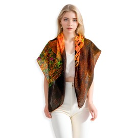 PoeticEHome 100% Cashmere Scarf Wrap - Women Large Soft Square Shawl, Artistic Painting Design | Luxury Gift Box​