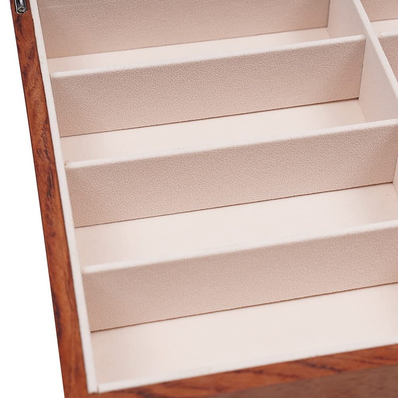 DOONARCES 8 Slots Brown Eyeglass Cases Wooden Sunglass Storage Display