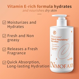 CNMOFAXIN 480ml Vitamin E Body Lotion - 48 Hour Moisture with Shea Butter, Urea & Aloe Vera - Deep Hydration for Dry to Normal Skin - Non Greasy Daily Body Moisturiser for Smooth Skin