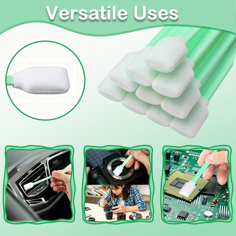 200pcs Foam Cleaning Swab Sticks,Dust-Free Cleaning Sponge Tip Swabs