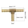 sourcing map 6mm Brass Tee Barb Hose Fitting T 3