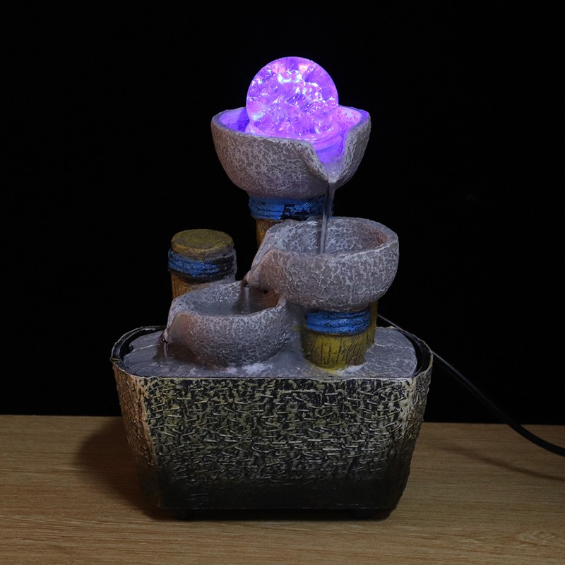 Mini Unique Shape Simulation Desktop Fountain Waterfall Table Ornament for