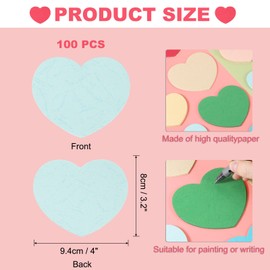 sourcing map 100 Pcs Heart Cutouts, 4 x 3.2 Inch Cut-Outs Paper Heart Shaped Die Cut Paper Cards Classroom Decor for Valentine's Day, Wall Decor, Art Supplies, Bulletin Board, Sky Blue