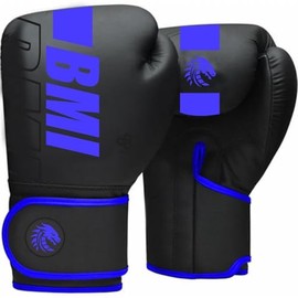 Leather Boxing Gloves - Cow Hide Leather Muay Thai Fighting Gloves With Foam Core and Layers of Gel -Punch Bag Mitts - Shock Absorbing Thumb Lock Protection Sparring Glove (Blue, 18 oz)
