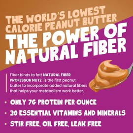 Professor Nutz Organic Peanut Butter- Low Calorie, Nut Butter, Natural Peanut Butter, Natural Fiber, Healthy Peanuts, Great source of Protein, 30 Essential Vitamins (12.41 Ounce, Coconut)