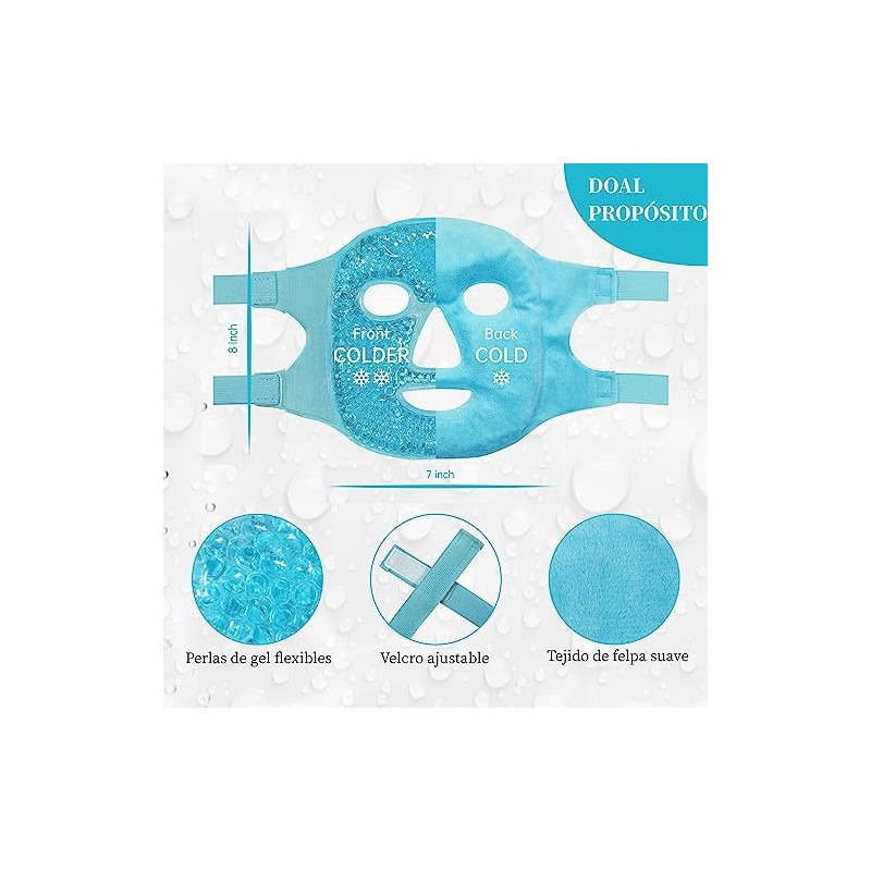 Mascarilla de Gel Facial, Mascara de Hielo para Cara Reutilizable