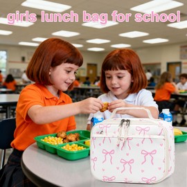 LOIDOU - Lonchera térmica para niños y niñas, bolsa de almuerzo térmica reutilizable para viajes escolares