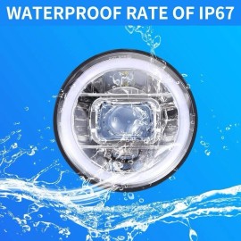 New World Motoring Chevy Nova 1963-1978 7 Inch Round Cree LED Headlights White