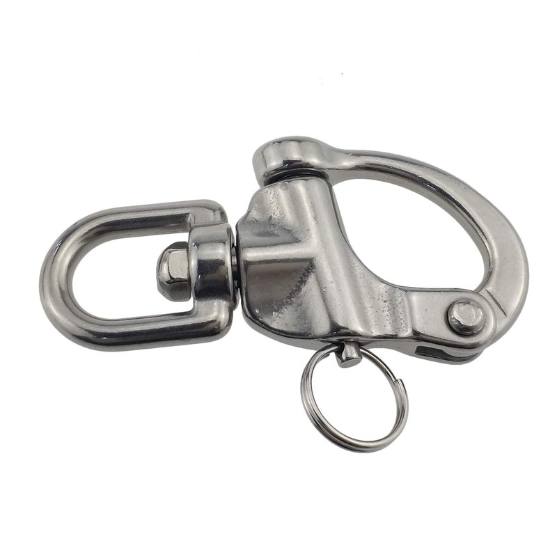Pair 3-1/2inches Swivel Eye Snap Shackle Quick Release Bail Rigging