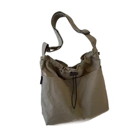 Light Soft Nylon Crossbody Shoulder Tote Bag, Women Large Capacity Handbags Drawstring Bag Bucket Bag