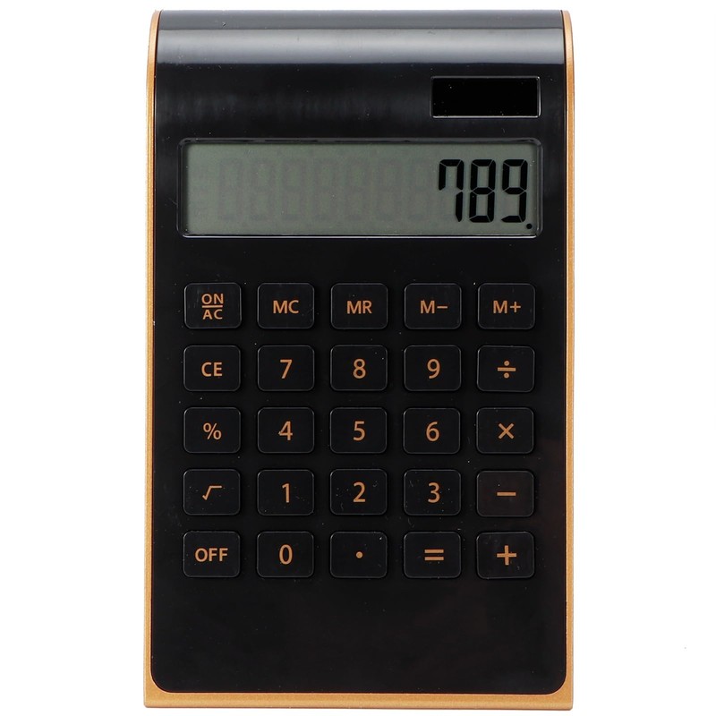 Slim Solar Power Calculator, Tilt LCD Display, Dual Power, 10