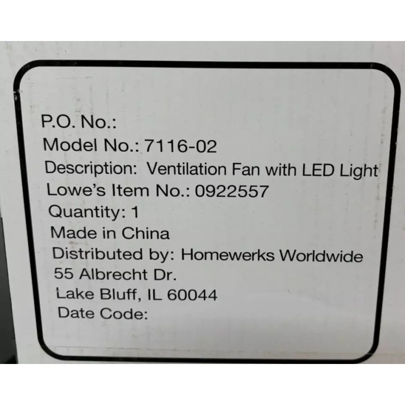 Utilitech NEW 1.0-Sone 150-CFM White Bathroom Fan LED ENERGY STAR