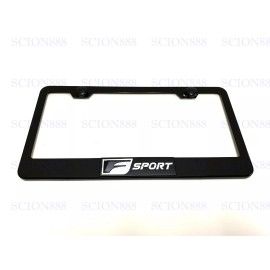 License Plate Frame 1pc 3D F SPORT Emblem Badge BLACK Stainless Metal License Plate Frame Holder