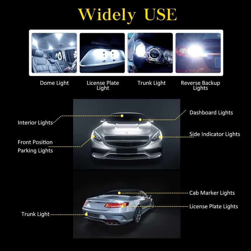 AOICANKI T10 921 194 168 LED Bulbs Cool White 20-Packs,