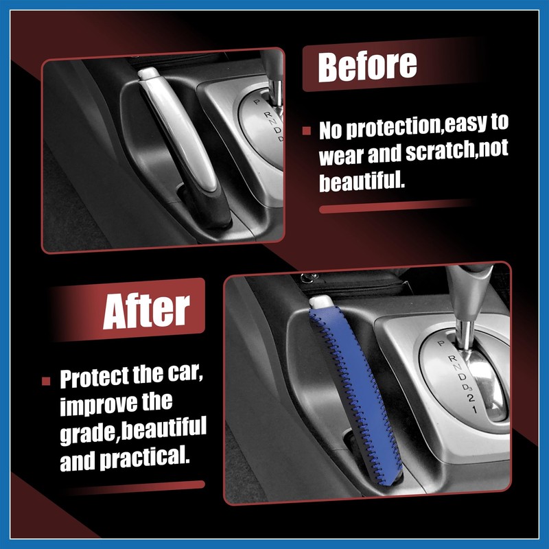A ABSOPRO Handle Hand Brake Cover Decoration Black Blue Faux