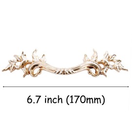 Joyhey 2 Pcs Gold European Style Vintage Handles Pulls with 2 Size Screws for Drawer Furniture Cabinet Door Dresser Cupboard Closet