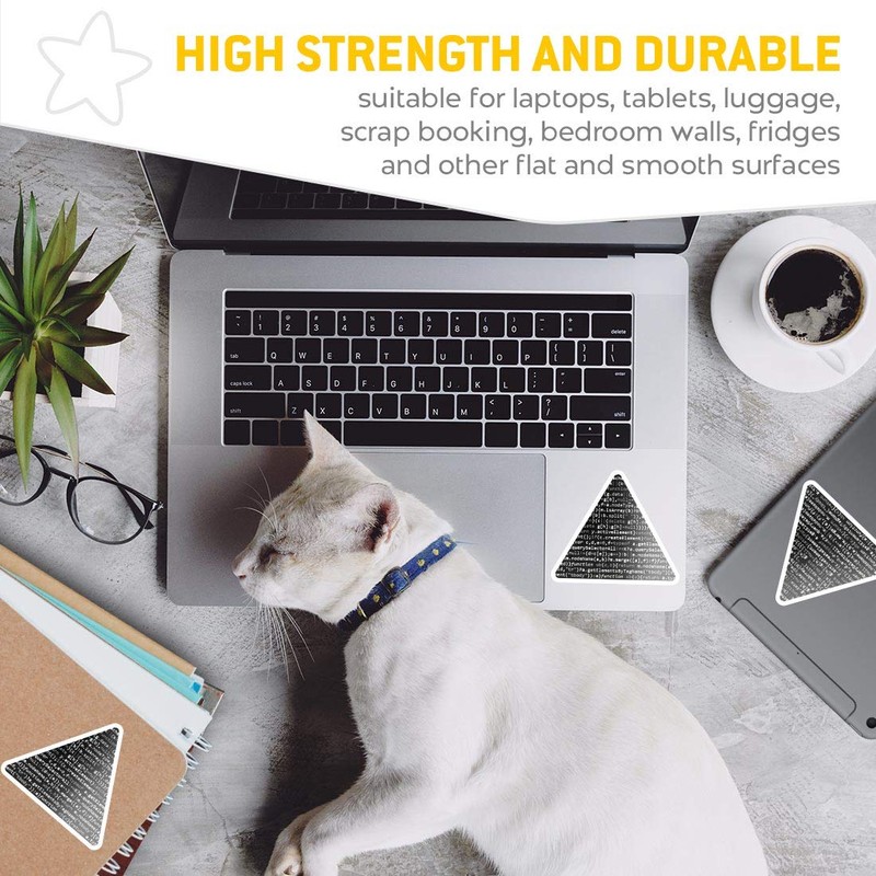 2 x Triangle Stickers 10cm - BW - Javascript Code