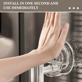 Tyothimm Suction Cup Door Handle, Waterproof Suction Cup Handle, Transparent Hole-Free Door Handle for Bathroom Kitchen Cabinet Drawer (2, Transparet Sliver)