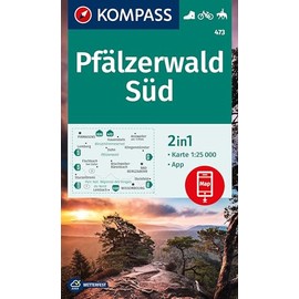 KOMPASS Wanderkarte 473 Pfälzerwald Süd 1:25.000: 2in1 Wanderkarte inklusive Karte zur offline Verwendung in der KOMPASS-App. Fahrradfahren. Reiten.
