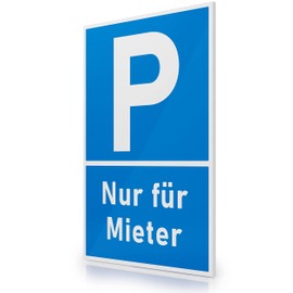 FLAGLY Premium Sign Parken nur für Mieter 30 x 20 cm Made of 3 mm PVC Hard Foam Board Made in Germany Sturdy Safety Sign Weatherproof and UV-Resistant