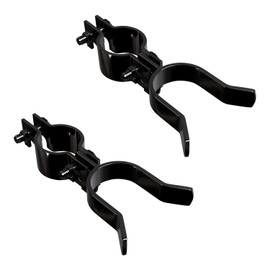 VIVIDA 1-3/8" x 1-3/8" Fence Gate Latch, Chain Link Fence Gate Fork Latch with Padlock Hole, Black Powder Coated, Bolts & Nuts Included, 2 PCS