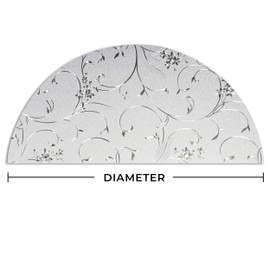 Autotech Park Precut Custom Arched Window Film, Elegant Flower Design, up to 64 inches Diameter and 33 inches Height
