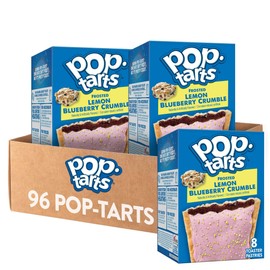 Pop-Tarts Toaster Pastries, Breakfast Foods, Kids Snacks, Frosted Lemon Blueberry Crumble (12 Boxes, 96 Count)