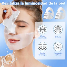 8PCS Collagen Mask,Mascarilla de colágeno nocturna,Mascarilla Lifting Antiarrugas con Ácido Hialurónico,Apta para Todo Tipo de Piel,Antiedad,Minimiza Poros,Reafirma y Proporciona Elasticidad