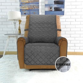 Easy-Going Recliner Sofa Slipcover Reversible Sofa Cover Furniture Protector Couch Shield Water Resistant with Elastic Straps for Pets Kids Children Dog Cat (Recliner,Gray/Light Gray) 23 inches