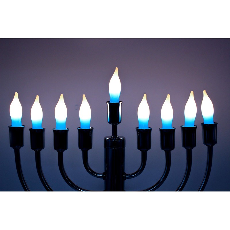 Menorah Bulbs Blue & White Electric Menorah Flame Shaped Replacement