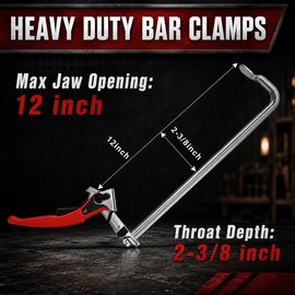 12-Inch 6-Pack Ratcheting Bar Clamps Set, 330 lbs Load Limit