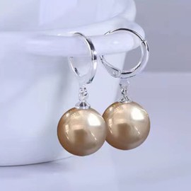 Salanda Pearl Drop Earrings Set, Gold Plated Pearl Dangle Earrings for Women Girls, mm, Silver, No Gemstone