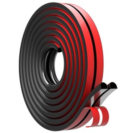 Draourness 26 Feet Black Silicone Rubber Weather Stripping Door Seal, Door Gap Filler, Door Soundproofing Window Seal Strip (WS)