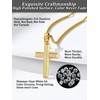 Bestyle CZ Gold Cross Necklace for Men - Sparkle White