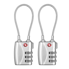 ZHEGE TSA Locks 2 Pack - Luggage Lock for Travel, Gym, School, Suitcases, Baggage, Small Cabinets - Easy Read Dials