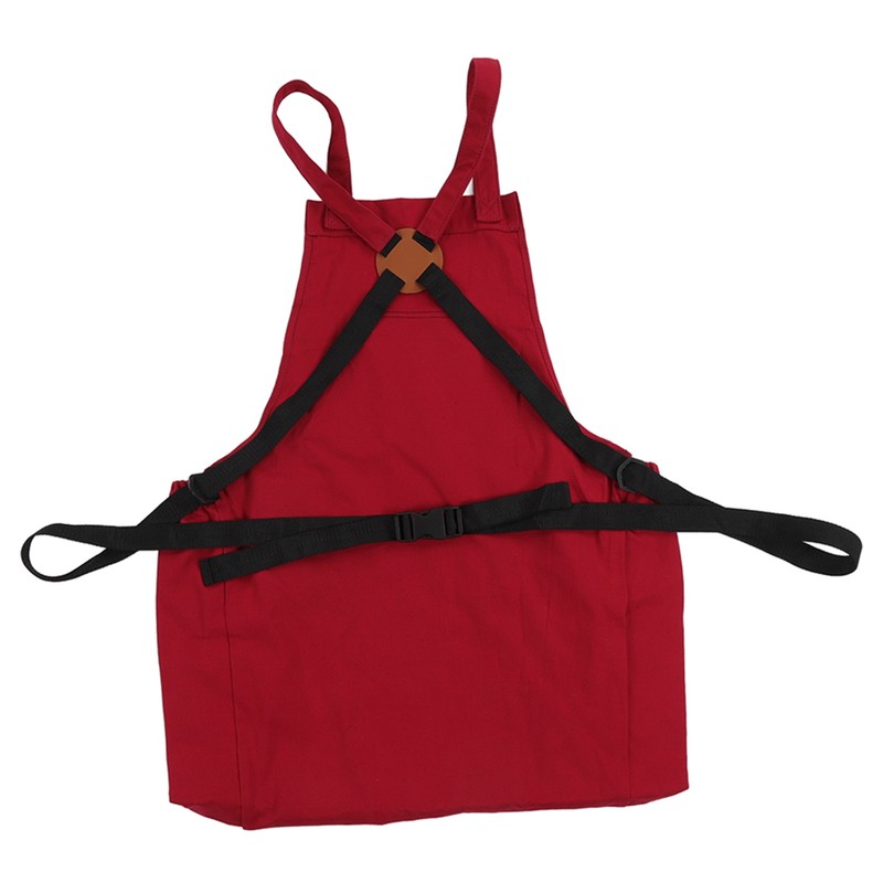 Gardening Apron Dark Red 210D PVC Waterproof Fabric Regulable Straps