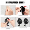2 Pieces Black Hooks and 2 Pieces Transparent Hooks, Suction