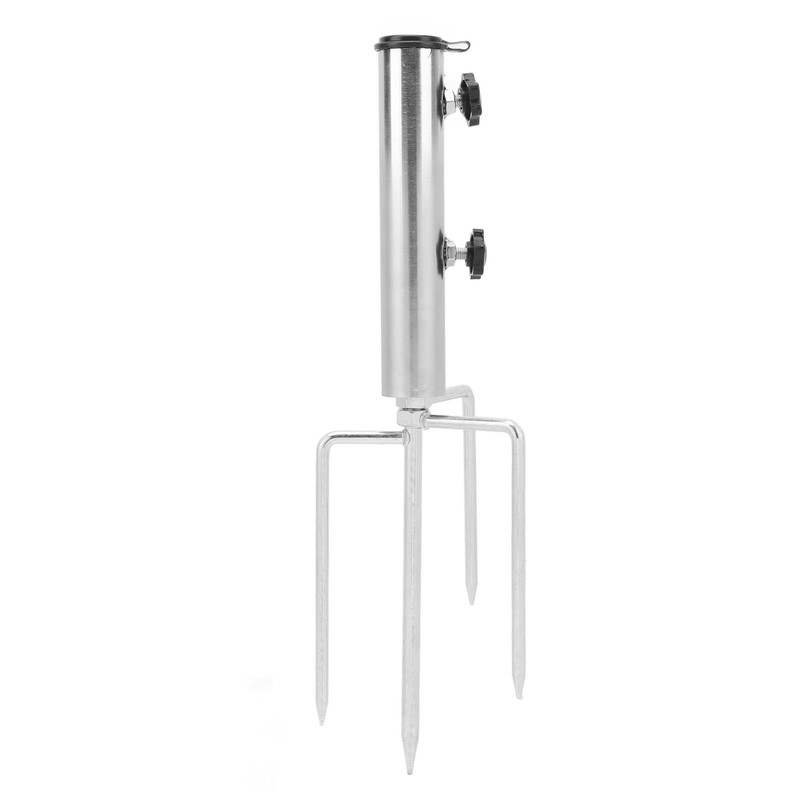 Steel Garden Parasol Spike Inground Umbrella Holder with 4 Prong