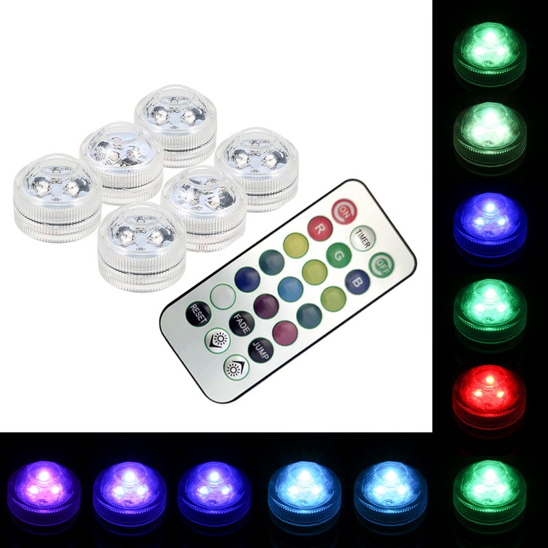Mini LEDs RGB Submersible Light Colorful Lamp Underwater Candle Light