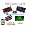 V-Spec 8 Pcs RGB LED Light Mini Rock Bluetooth Control