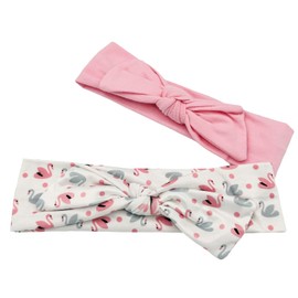 HAARallerliebst Headband with Bow (36 cm, Swans and Pink, Pack of 2) with Box for Storage