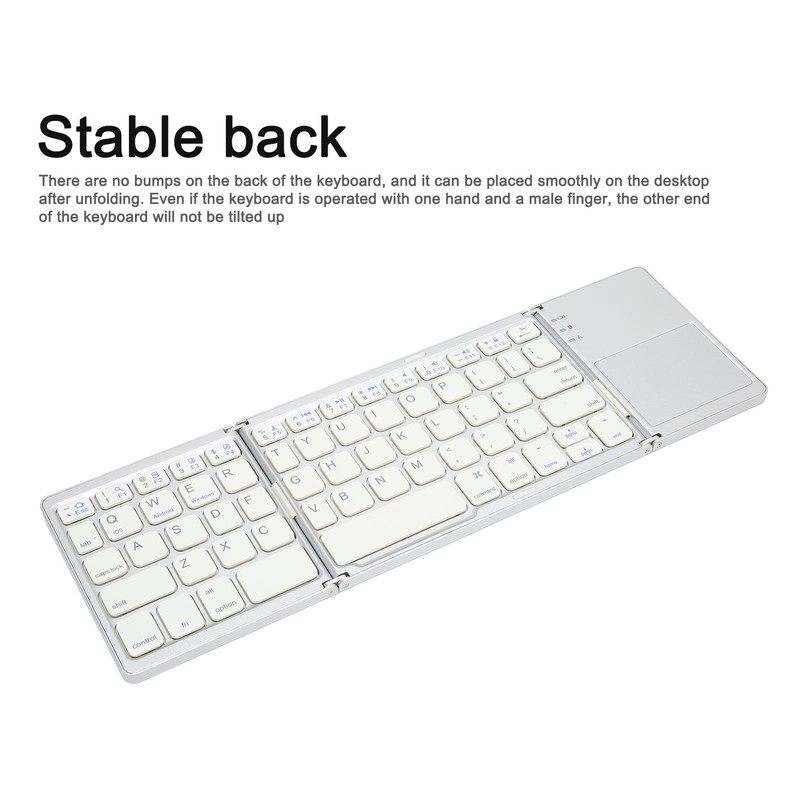 Foldable Bluetooth Keyboard 63 Keys Metal Ultra Thin Mini Folding