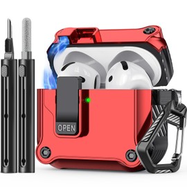 Inesore Compatible with AirPods 4th Generation Case,with Cleaner kit,Automatic Snap Switch Secure for New Airpods 4 Charging Cover [with Active Noise Cancellation] (2024)