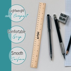 Rulers 12 Inch, Rulers Bulk Wooden Ruler for Kids 4 Pack Great for School, Classroom, Imperial and Metric Measurements for Office and Home